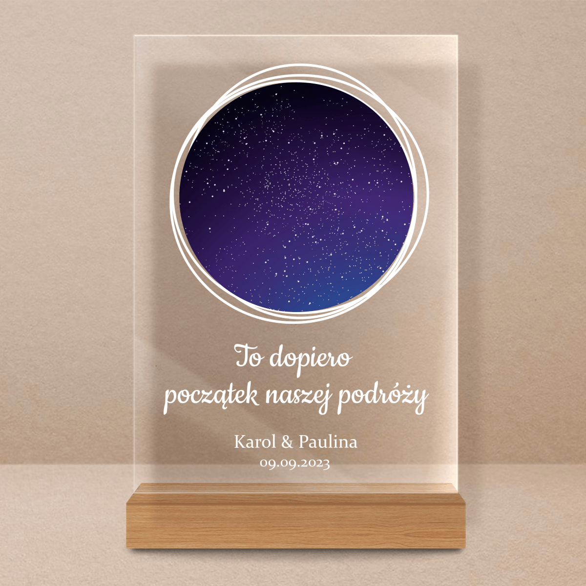 Początek naszej podróży - Druk na szkle, spersonalizowany prezent - Adamell.pl - Wyjątkowe Prezenty