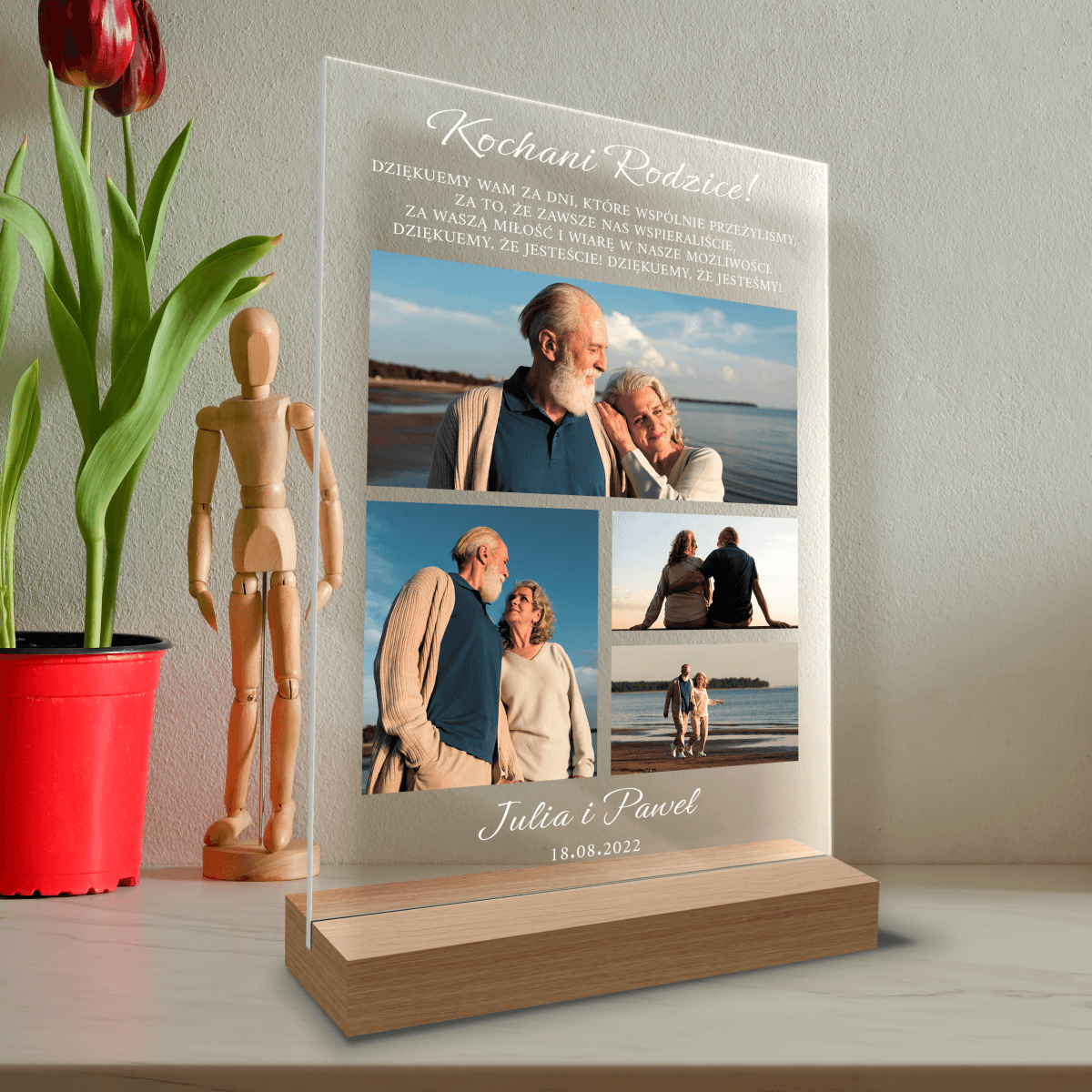 Podziękowania dla rodziców - Druk na szkle, spersonalizowany prezent dla rodziców - Adamell.pl - Wyjątkowe Prezenty