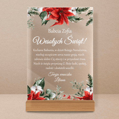 Podziękowanie dla babci na święta - Druk na szkle, spersonalizowany prezent dla babci - Adamell.pl