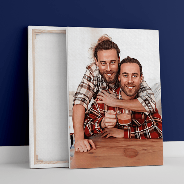 Portret braci - druk na płótnie, spersonalizowany prezent dla brata - Adamell.pl