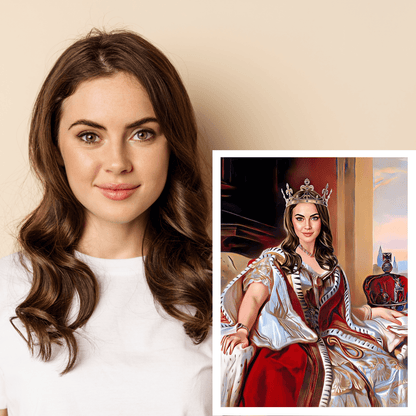 Portret królewski jednoosobowy - druk na płótnie, spersonalizowany prezent - Adamell.pl - Wyjątkowe Prezenty