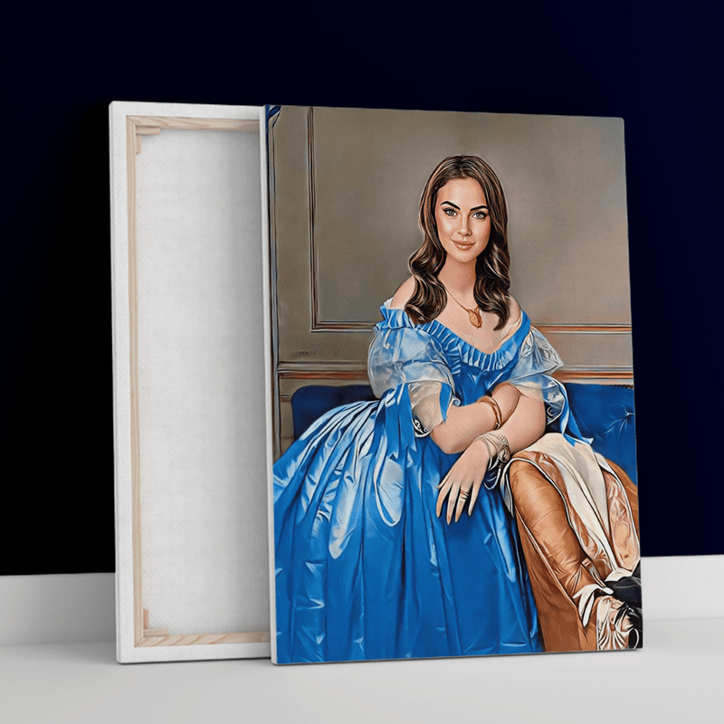Portret księżniczki - druk na płótnie, spersonalizowany prezent dla niej - Adamell.pl