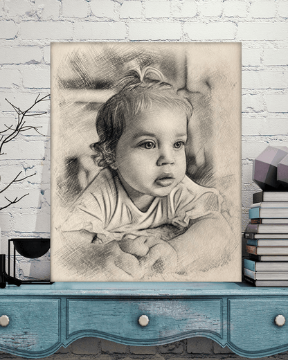 Portret Na Płótnie Hand Drawing - Personalizowany Portret Ze Zdjęcia, Zdjęcie Na Płótnie, Prezent Personalizowany - Adamell.pl - Wyjątkowe Prezenty