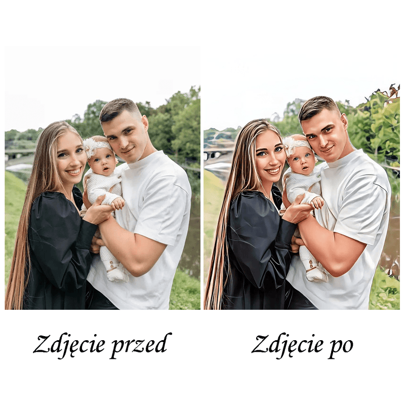 Portret Na Płótnie Styl Sketch - Personalizowany Portret Ze Zdjęcia, Zdjęcie Na Płótnie, Prezent Personalizowany - Adamell.pl