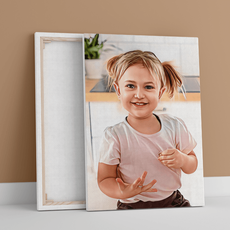 Portret pociechy - druk na płótnie, spersonalizowany prezent dla dziecka - Adamell.pl