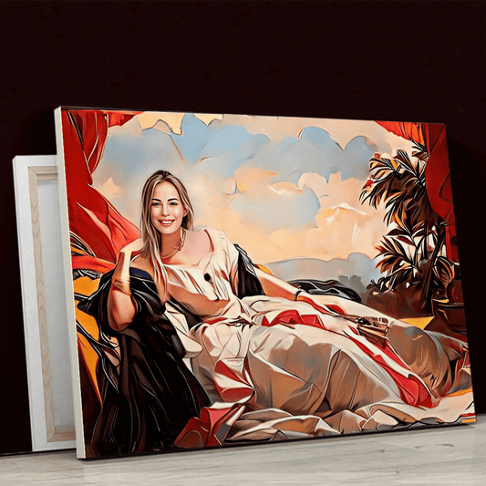 Portret szlachcianki - druk na płótnie, spersonalizowany prezent dla niej - Adamell.pl