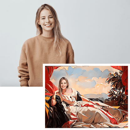 Portret szlachcianki - druk na płótnie, spersonalizowany prezent dla niej - Adamell.pl