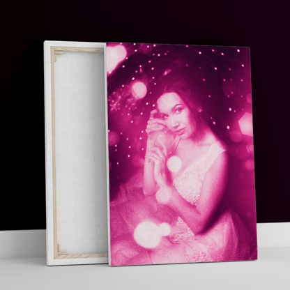Portret w odcieniach różu - druk na płótnie, spersonalizowany prezent dla niej - Adamell.pl