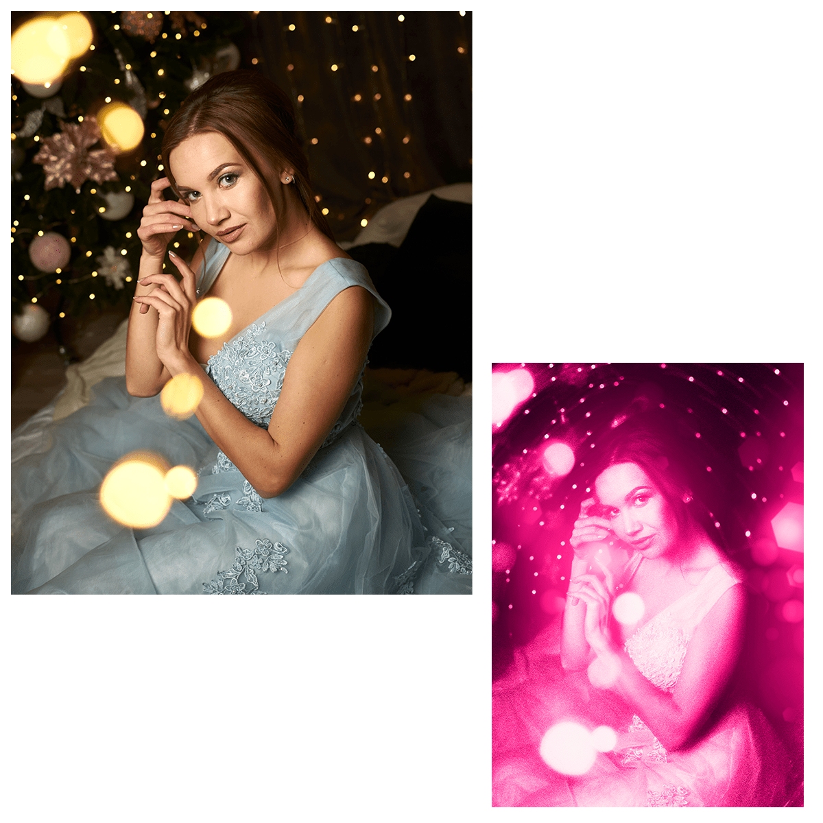 Portret w odcieniach różu - druk na płótnie, spersonalizowany prezent dla niej - Adamell.pl