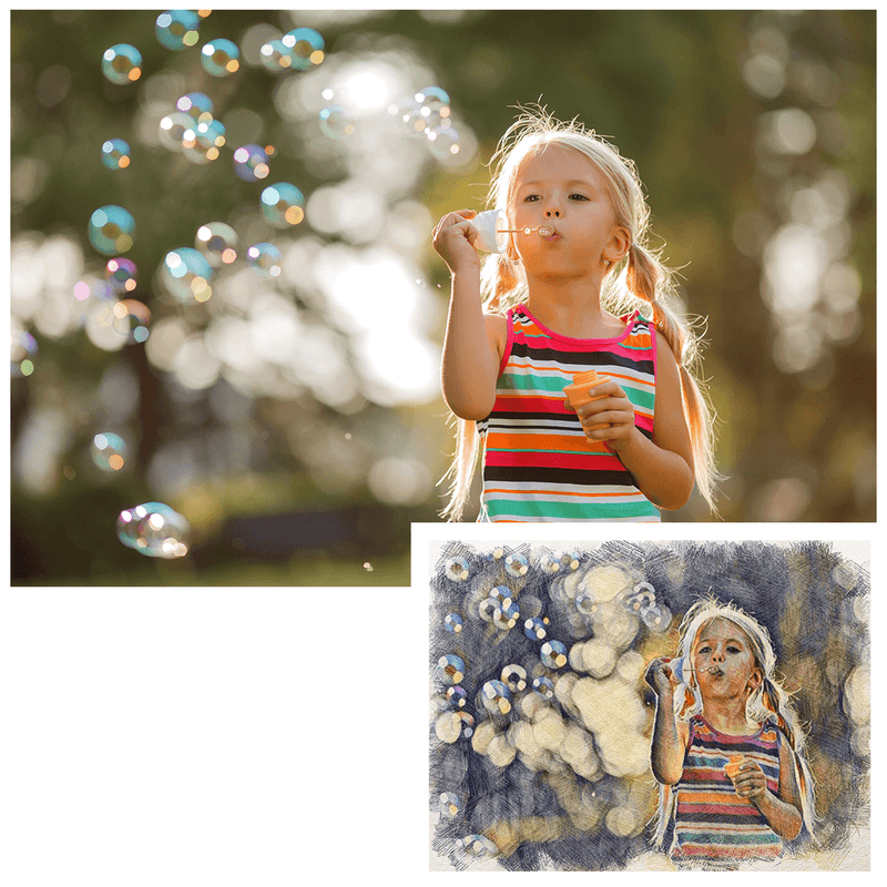 Portret w oliwkowych odcieniach - druk na płótnie, spersonalizowany prezent dla dziecka - Adamell.pl - Wyjątkowe Prezenty