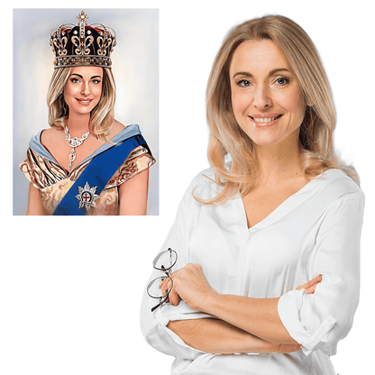 Portret władczyni - druk na płótnie, spersonalizowany prezent dla niej - Adamell.pl - Wyjątkowe Prezenty