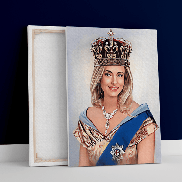 Portret władczyni - druk na płótnie, spersonalizowany prezent dla niej - Adamell.pl - Wyjątkowe Prezenty