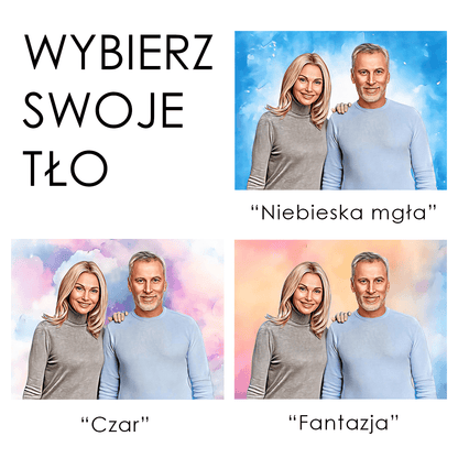 Portret z tłem - druk na płótnie, spersonalizowany prezent - Adamell.pl - Wyjątkowe Prezenty