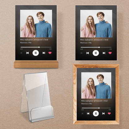 Prezent dla brata Spotify - magiczny druk na szkle akrylowym, personalizowany prezent - Adamell.pl