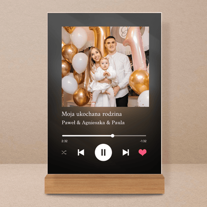 Prezent dla męża Spotify - magiczny druk na szkle akrylowym, personalizowany prezent - Adamell.pl