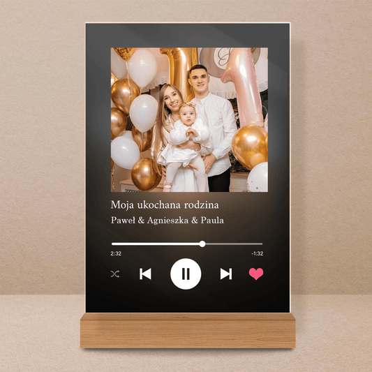 Prezent dla męża Spotify - magiczny druk na szkle akrylowym, personalizowany prezent - Adamell.pl