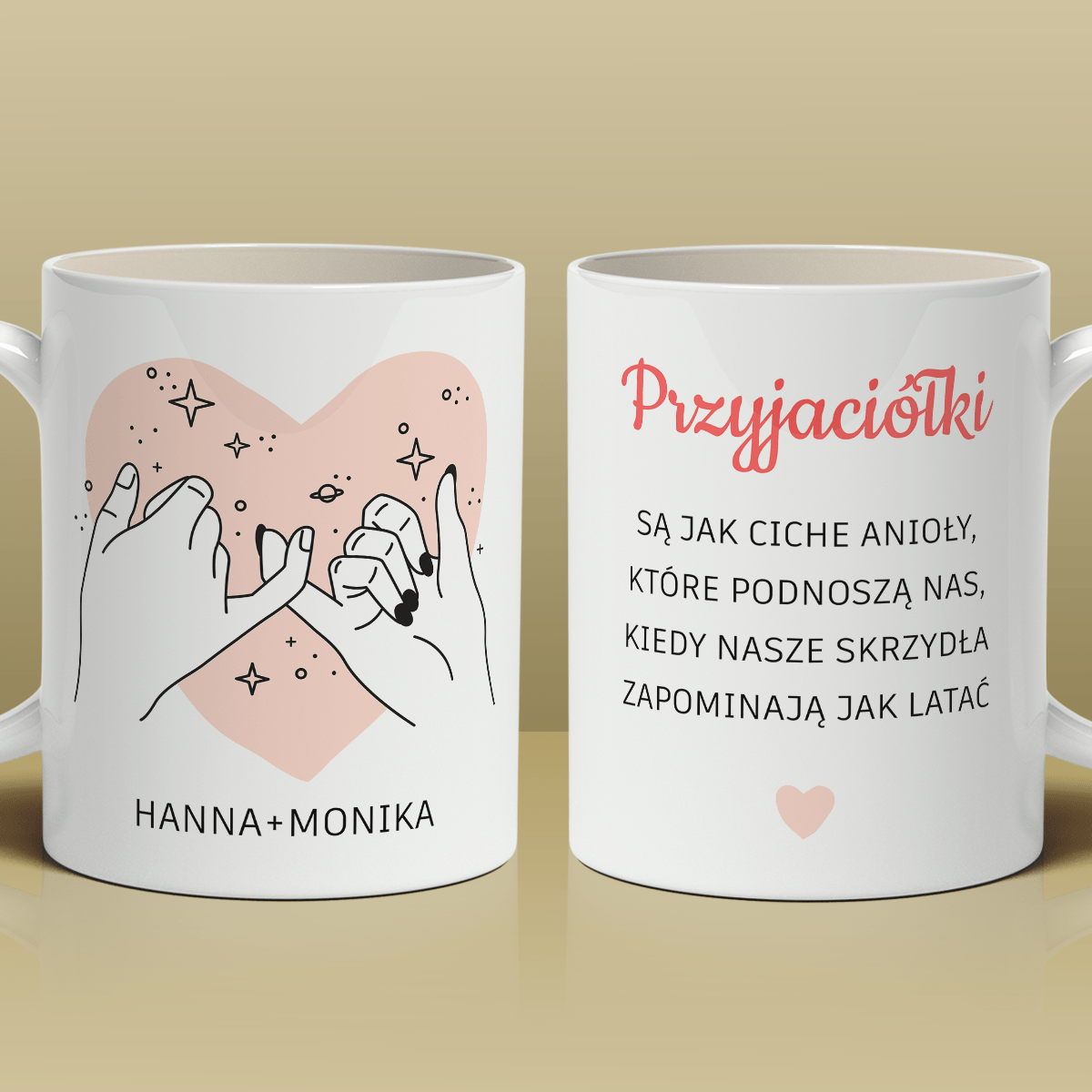 Przyjaciółka - Anioł - 1x Kubek z nadrukiem, spersonalizowany prezent dla przyjaciółki - Adamell.pl