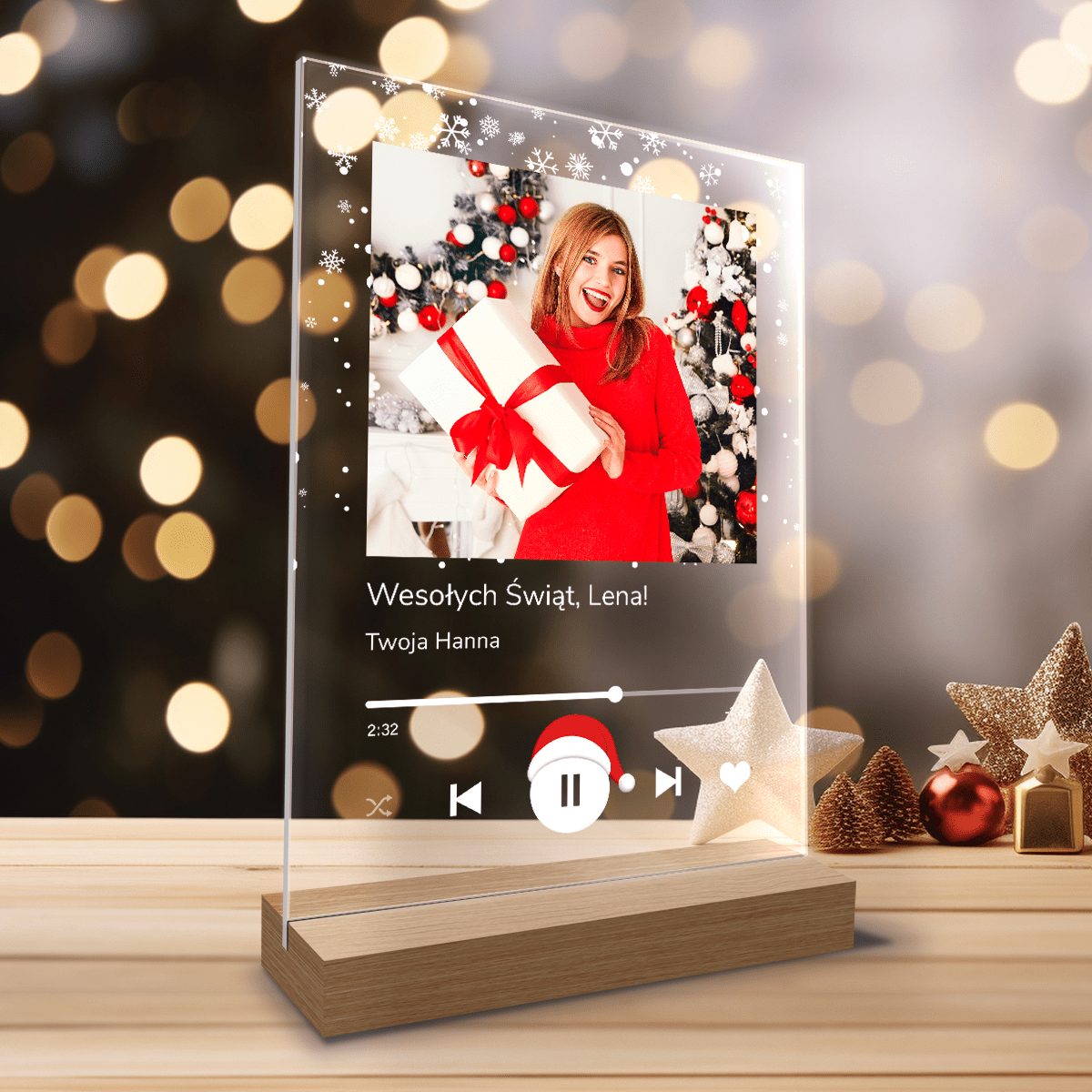 Przyjaciółki świąteczne Spotify - Druk na szkle, spersonalizowany prezent dla przyjaciółki - Adamell.pl