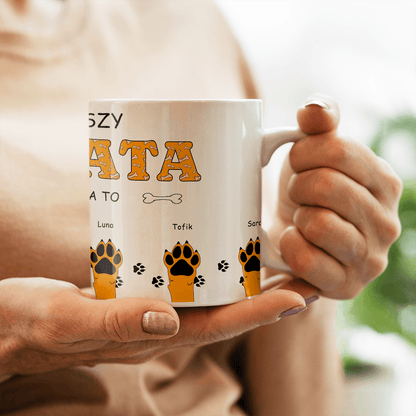 Psi tata - 1x Kubek z nadrukiem, spersonalizowany prezent - Adamell.pl