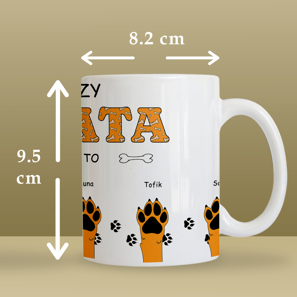 Psi tata - 1x Kubek z nadrukiem, spersonalizowany prezent - Adamell.pl