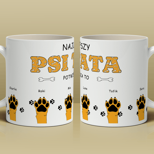 Psi tata - 1x Kubek z nadrukiem, spersonalizowany prezent - Adamell.pl