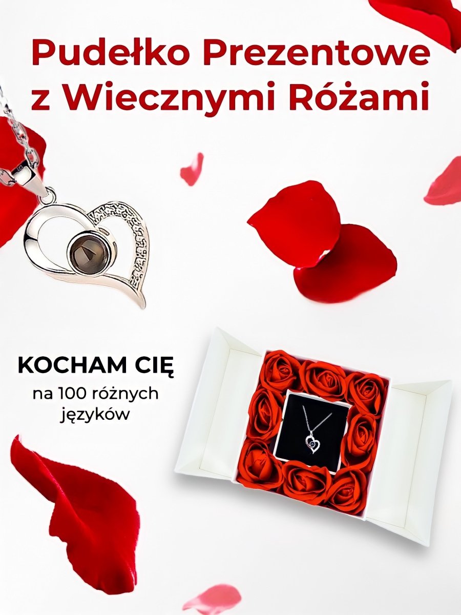 Pudełko Prezentowe z Wiecznymi Różami na biżuterię + GRATISY - Adamell.pl - Wyjątkowe Prezenty