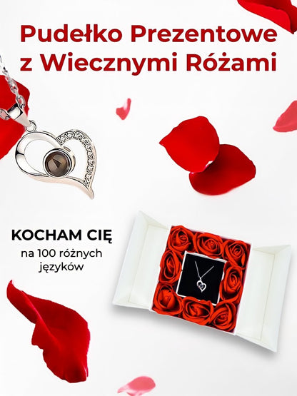 Pudełko Prezentowe z Wiecznymi Różami na biżuterię + GRATISY - Adamell.pl - Wyjątkowe Prezenty