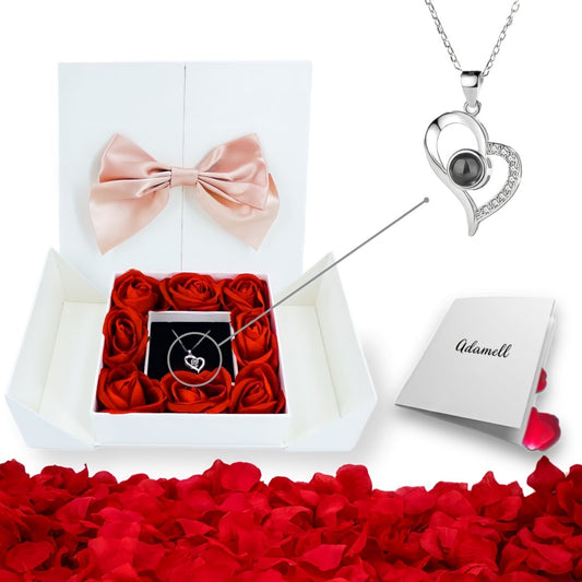 Pudełko Prezentowe z Wiecznymi Różami na biżuterię + GRATISY - Adamell.pl - Wyjątkowe Prezenty