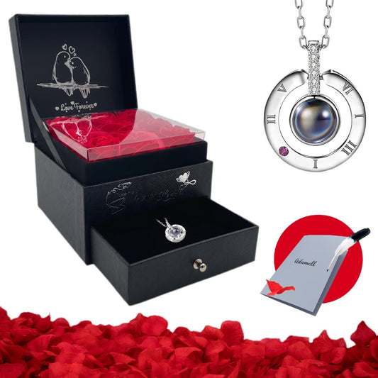 Pudełko Prezentowe z Wiecznymi Różami na biżuterię | Prezent na dzień kobiet, święta, walentynki, urodziny, dla niej, mamy, dziewczyny, kobiety - Adamell.pl - Wyjątkowe Prezenty