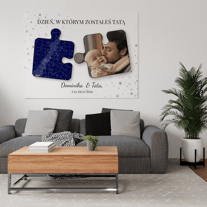 Puzzle zostałeś tatą - druk na płótnie, spersonalizowany prezent dla taty - Adamell.pl
