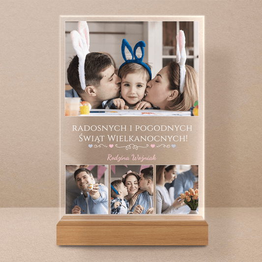 Radosna Wielkanoc - Druk na szkle, spersonalizowany prezent dla rodziców - Adamell.pl