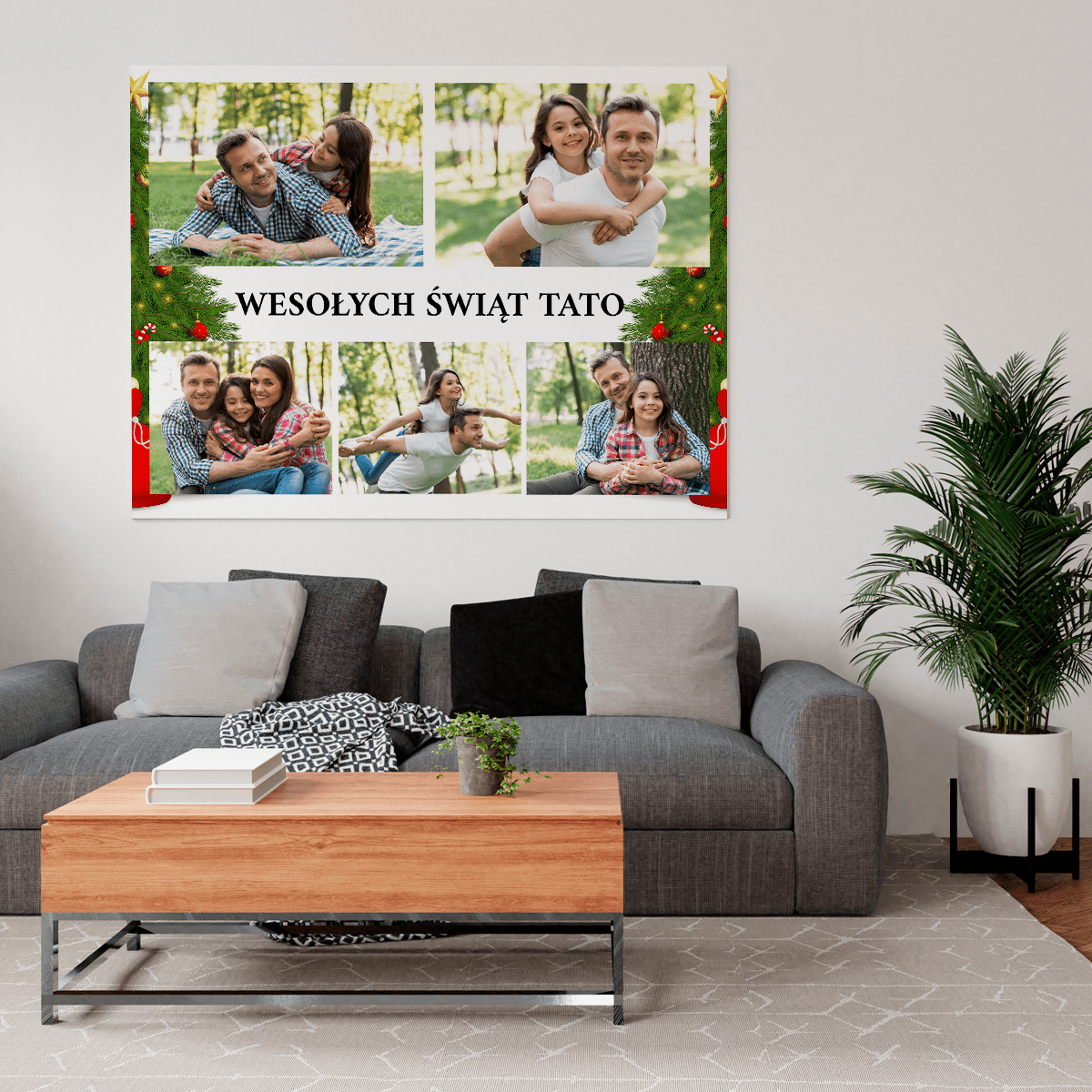 Radosnych Świąt - druk na płótnie, spersonalizowany prezent dla taty - Adamell.pl