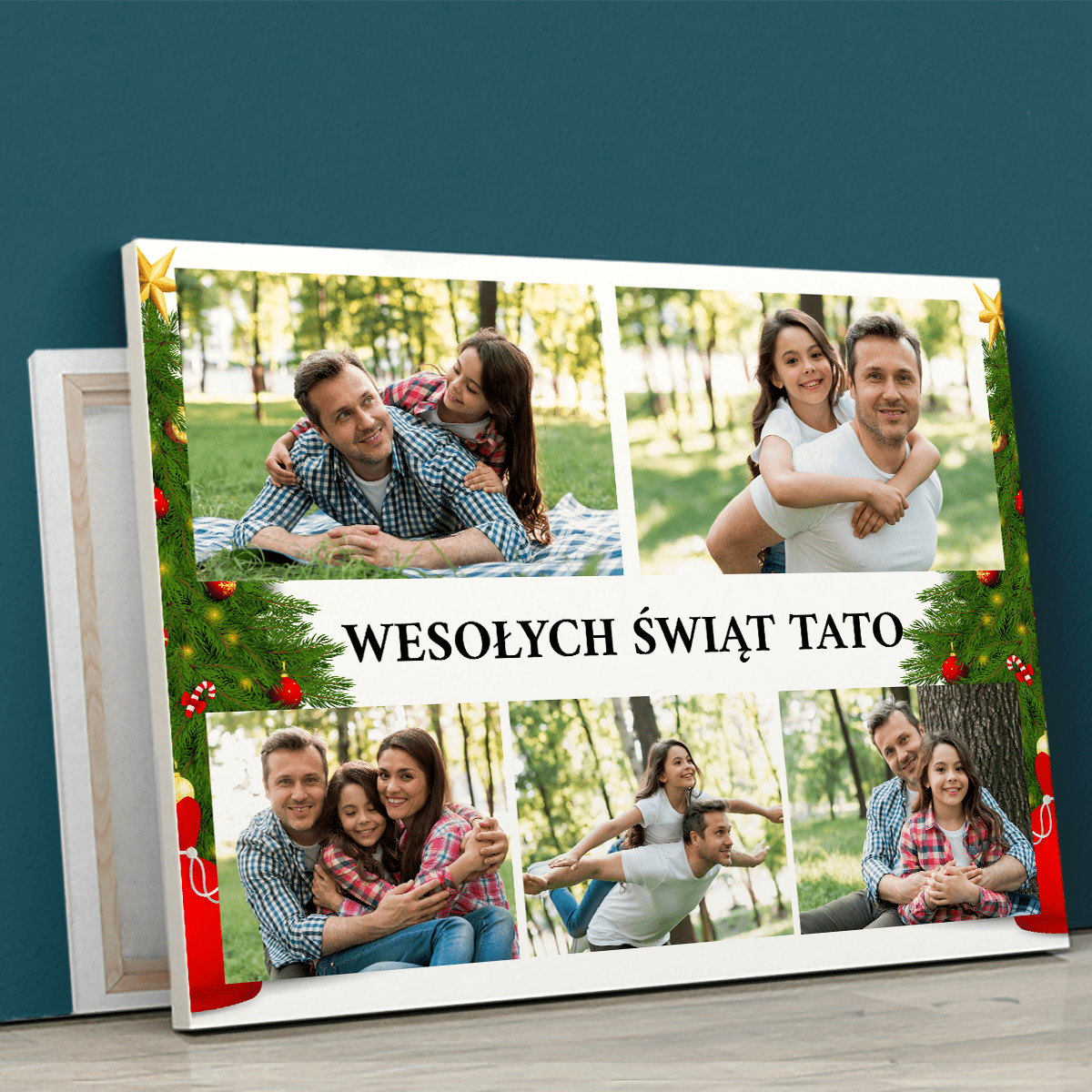 Radosnych Świąt - druk na płótnie, spersonalizowany prezent dla taty - Adamell.pl
