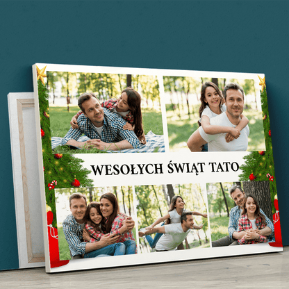 Radosnych Świąt - druk na płótnie, spersonalizowany prezent dla taty - Adamell.pl