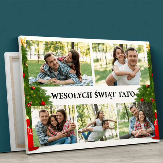 Radosnych Świąt - druk na płótnie, spersonalizowany prezent dla taty - Adamell.pl