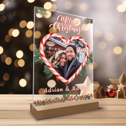 Radosnych świąt - Druk na szkle, spersonalizowany prezent dla pary - Adamell.pl