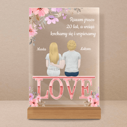 Razem od lat - Druk na szkle, spersonalizowany prezent dla pary - Adamell.pl