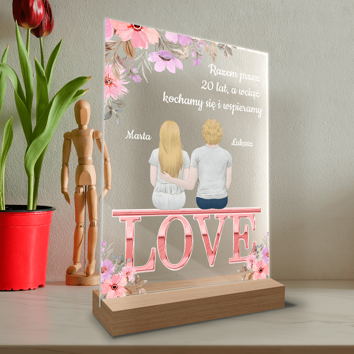 Razem od lat - Druk na szkle, spersonalizowany prezent dla pary - Adamell.pl