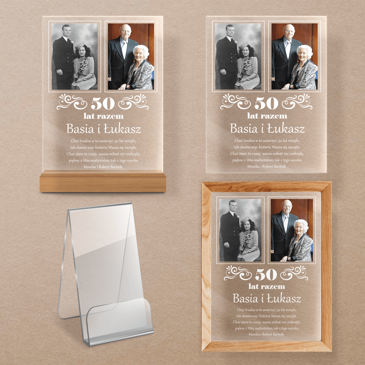 Razem przez lata - Druk na szkle, spersonalizowany prezent - Adamell.pl - Wyjątkowe Prezenty