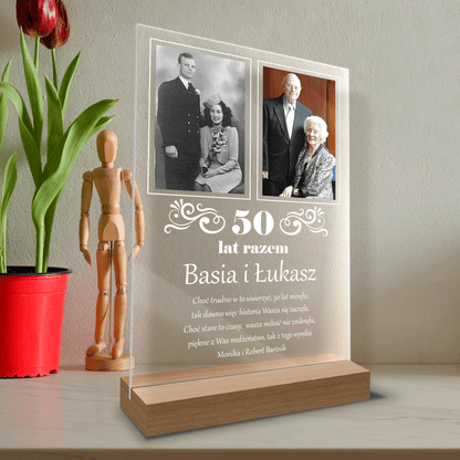 Razem przez lata - Druk na szkle, spersonalizowany prezent - Adamell.pl - Wyjątkowe Prezenty