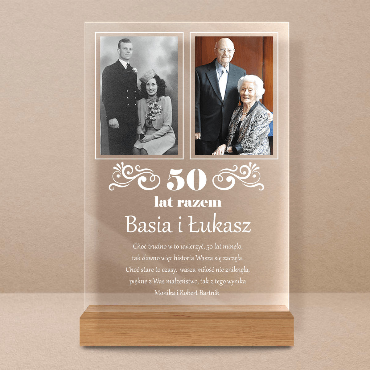 Razem przez lata - Druk na szkle, spersonalizowany prezent - Adamell.pl - Wyjątkowe Prezenty