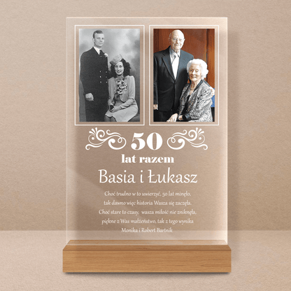 Razem przez lata - Druk na szkle, spersonalizowany prezent - Adamell.pl - Wyjątkowe Prezenty