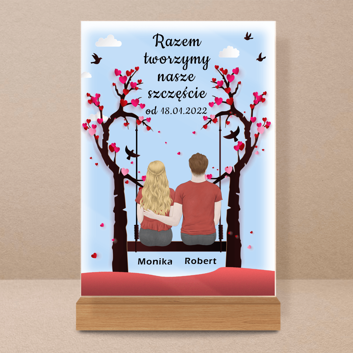 Razem tworzymy nasze szczęście - Druk na szkle, spersonalizowany prezent - Adamell.pl - Wyjątkowe Prezenty
