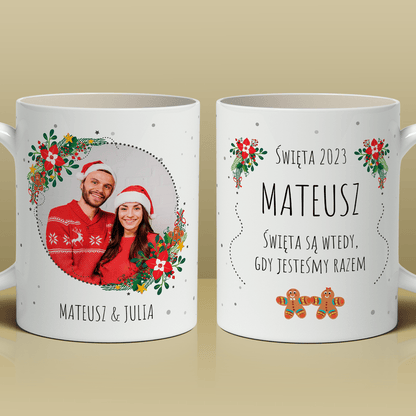 Razem w święta - 1x Kubek z nadrukiem, spersonalizowany prezent dla męża - Adamell.pl