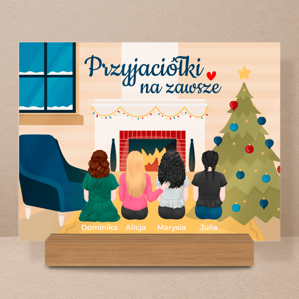 Razem w święta - Druk na szkle, spersonalizowany prezent dla przyjaciółki - Adamell.pl