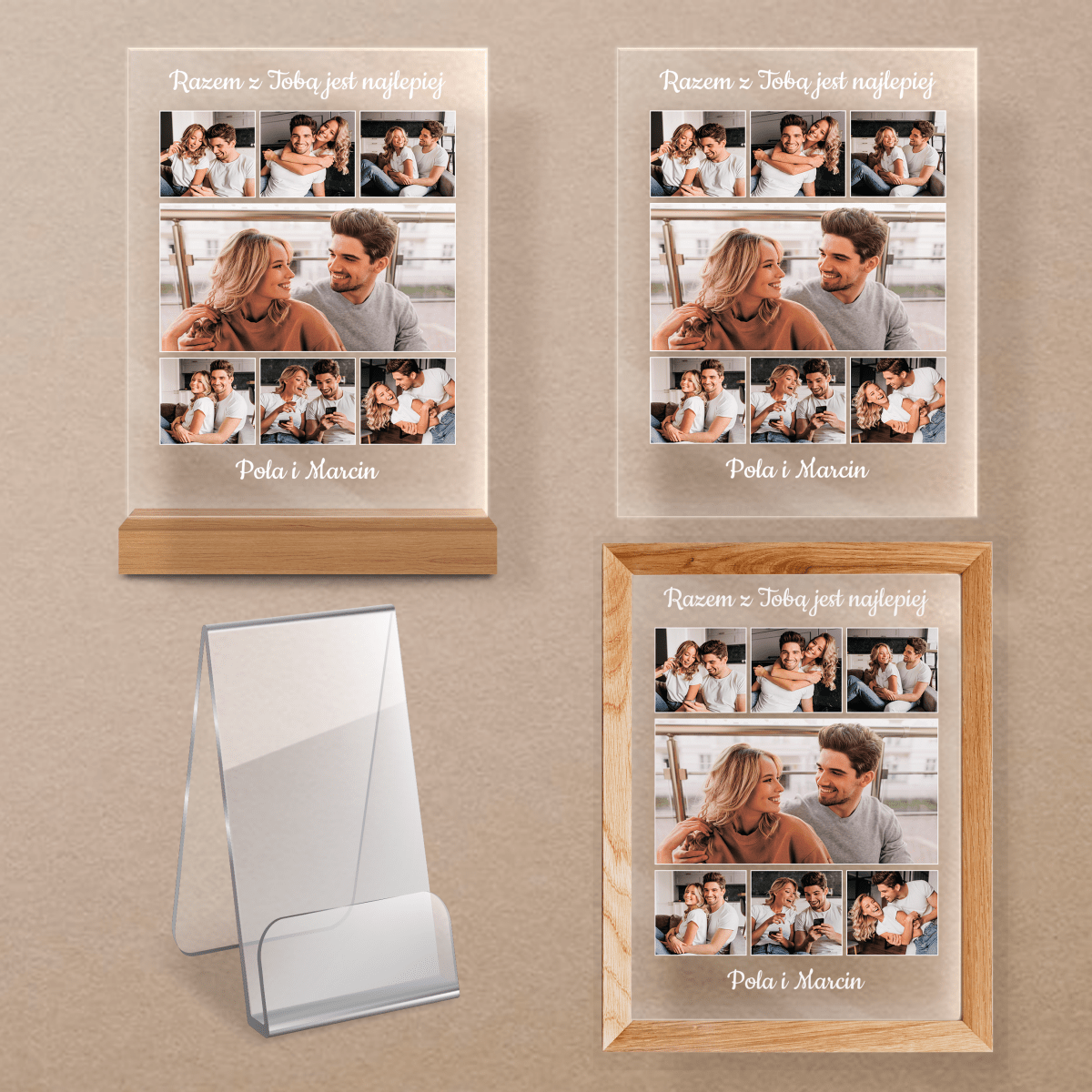 Razem z Tobą - Druk na szkle, spersonalizowany prezent dla pary - Adamell.pl