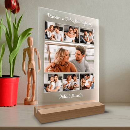 Razem z Tobą - Druk na szkle, spersonalizowany prezent dla pary - Adamell.pl