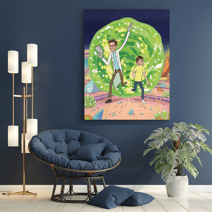 Rick i Morty - druk na płótnie, spersonalizowany prezent dla niego - Adamell.pl