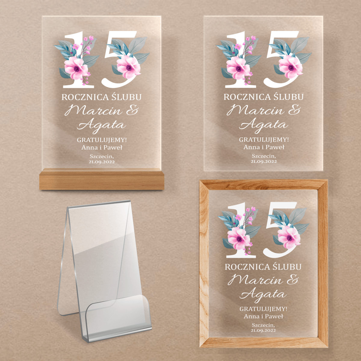 Rocznica ślubu - Druk na szkle, spersonalizowany prezent dla pary - Adamell.pl - Wyjątkowe Prezenty