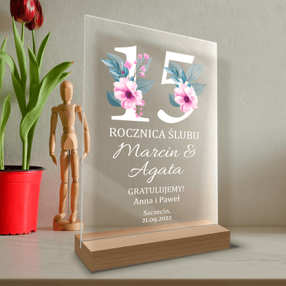 Rocznica ślubu - Druk na szkle, spersonalizowany prezent dla pary - Adamell.pl - Wyjątkowe Prezenty